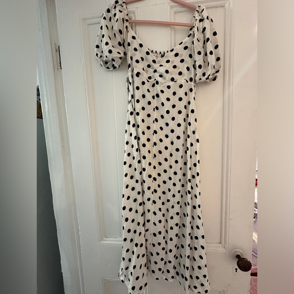 FAITHFUL THE BRAND black and white polka dot dress